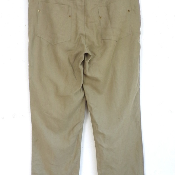 Anthropologie Pants Size 8 Linen Tencel Taupe Gray - Picture 3 of 5